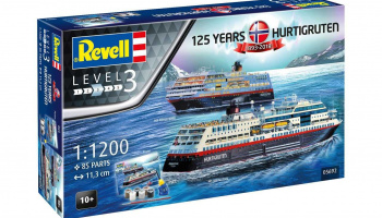 Gift-Set loď 05692 - 125 Years Hurtigruten TROLLFJORD & MIDNATSOL (1:1200) – Revell