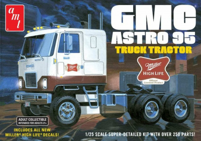 GMC Astro 95 Miller Beer Semi Tractor Cab 1:25 - AMT