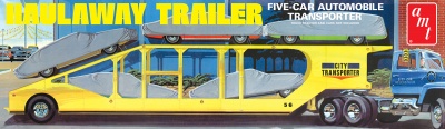 Haulaway Trailer Five-Car Automobile Transporter 1:25 - AMT