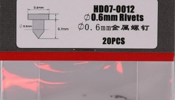 Nýty 0.6mm Rivets Head (D) - Hobby Design