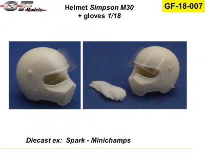 Helmet Simpson M30 + gloves  1/18 - GF Models