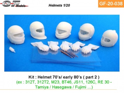 Helmets Ferrari, Renault, Brabham 1/20 - GF Models