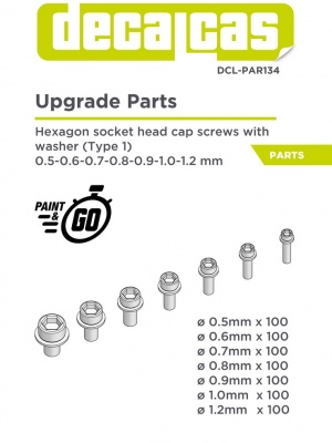 Hex socket head cap with washer - Type 1 - 0.5 - 1.2 mm - Decalcas