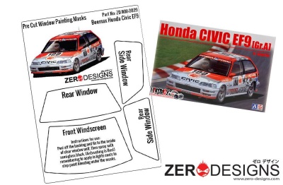 Honda Civic EF9 Pre Cut Window Painting Masks (Beemax) - Zero Paints