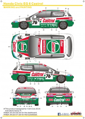 Honda Civic EG6 Castrol - SKDecals