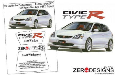 Honda Civic Type R (EP3) Early Type Pre Cut Window Painting Masks (Fujimi) - Zero Paints