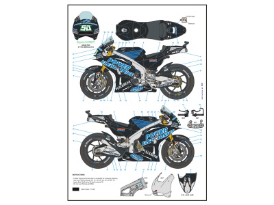 HONDA RCV Aspar US GP 2015 / N.Hayden - E. Laverty Decals 1/12 - Blue Stuff