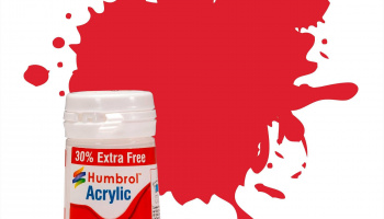 Humbrol barva akryl AB0019EP - No 19 Red Gloss (+ 30% navíc zdarma)
