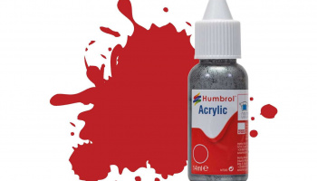 Humbrol barva akryl DB0060 - No 60 Scarlet - Matt - 14ml