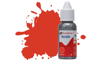 Humbrol barva akryl DB0174 - No 174 Signal Red - Satin - 14ml