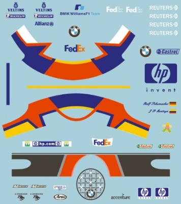 J P Montoya / R.Schumacher Figure Decal "2002" 1/20 - MSM Creation