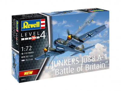 Junkers Ju88 A-1 Battle of Britain (1:72) Plastic ModelKit letadlo 04972 - Revell