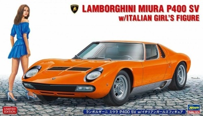 Lamborghini Miura P400 SV w/Italian Girl's Figure 1/24 - Hasegawa