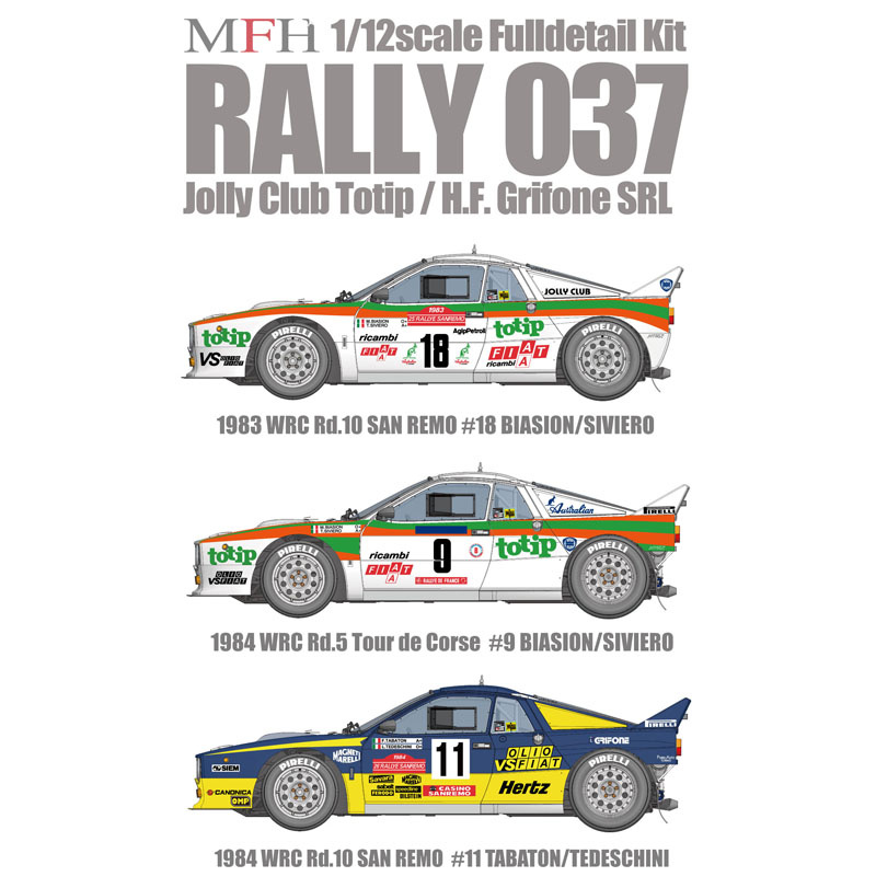 Details about   Model Factory Hiro K507 1:24 Rally 037 Ver.D 1984 WRC Rd.5 #9 Jolly Club Totip 