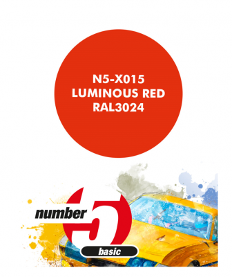 Luminous Red RAL3024  Paint for Airbrush 30 ml - Number 5