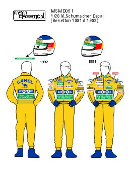 M.Schumacher Decal (Benetton 1991 - 92) 1:20 - MSM Creation