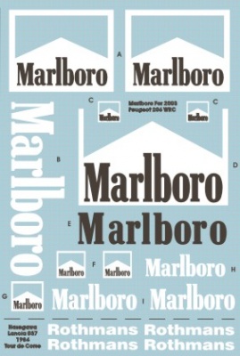 Marlboro Decal 1/24 2003 Peugeot 206 + Rothmans Decal 1/24 Lancia 037 - MSM Creation