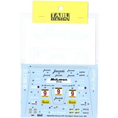 McLaren F1-GTR "San Miguel" #9 Zhuhai 3 hour 1995 (Short Tail) for FUJIMI 125732 1/24  - Tabu Design