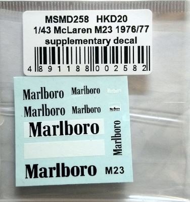 McLaren M23 1976/77 Supplementary Decal 1/43 - MSM Creation