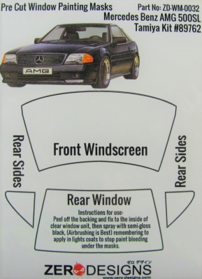 Mercedes Benz AMG 500SL Window Painting Masks (Tamiya) - Zero Paints