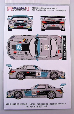 Mercedes SLS GT3 #86 Spa 24h 2014 - Racing Decals 43