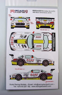 Mercedes SLS GT3 #99 BES Silverstone 2015 - Racing Decals 43