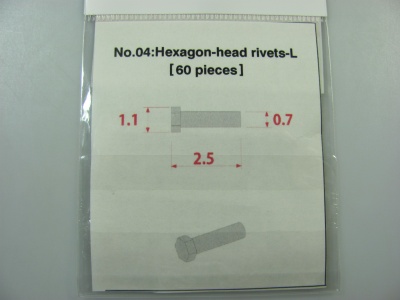 Metal Rivet No.4 Hexagon Head Rivets-L - Model Factory Hiro