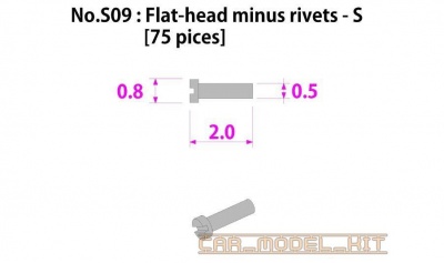 Metal rivet series No.S09 Flat head minus rivets-S - Model Factory Hiro