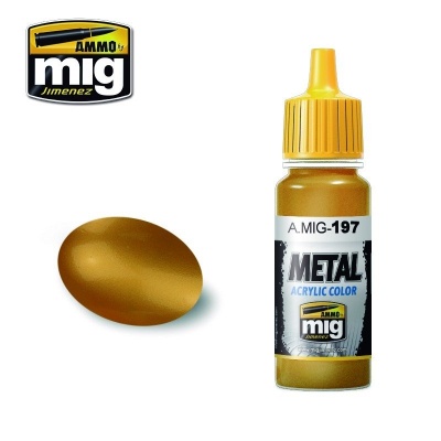 METALLIC Brass Metal Acrylics  (17 ml) - AMMO Mig