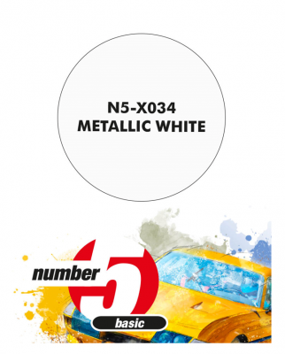 Metallic White Paint for Airbrush 30 ml - Number 5
