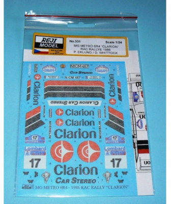 Metro 6R4 - Clarion team Europe - RAC Rally 1986 - Eklund / Whittock 1/24 - REJI MODEL