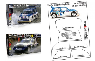 MG Metro 6R4 Pre Cut Window Painting Masks (Belkits) - Zero Paints