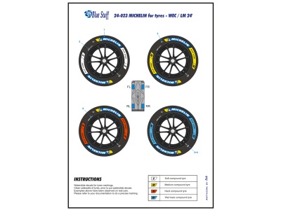 MICHELIN Tyre - WEC / LM 24 Decals 1/24 - Blue Stuff