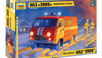 Fire service UAZ "3909" (1:43) Model Kit 43001 - Zvezda