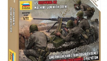 Model Kit figurky 6286 - US machine gun Browning w/crew (1:72) - Zvezda