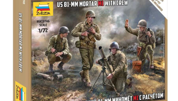 Model Kit figurky 6287 - US 81mm Mortat w/crew  (Snap Fit) (1:72) - Zvezda