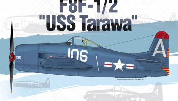 Model Kit letadlo 12313 - F8F-1/2 "USS Tarawa" LE: (1:48)