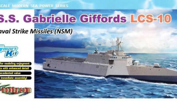 Model Kit loď 7147 - U.S.S. Gabrielle Giffords LCS-10 w/NSM (1:700) - Dragon