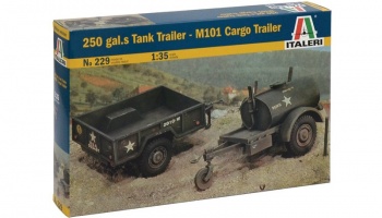 Model Kit military - 250 GAL.S TANK TRAILER - M101 CARGO TRAILER (1:35) - Italeri