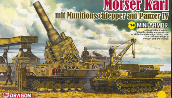 Model Kit military 14135 - Morser Karl mit Munitionsschlepper auf Panzer IV (1:144) - Dragon