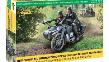 Zuendapp K800 Motorcycle w/sidecar (1:35) Model Kit military 3717 - Zvezda