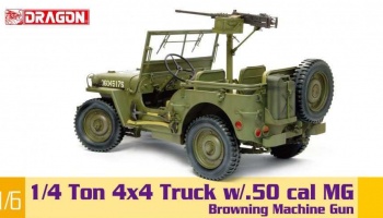 Model Kit military 75052 - 1/4-Ton 4x4 Truck w/M2 .50-cal Machine Gun (1:6) - Dragon