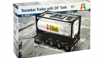 TECNOKAR TRAILER WITH 20' TANK (1:24) Model Kit 3929 - Italeri
