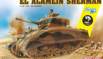Model Kit tank 6617 - El Alamein Sherman (w/Magic Tracks) (SMART KIT) (1:35) - Dragon