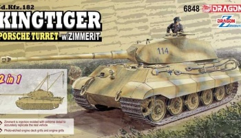 Sd.Kfz.182 Kingtiger Porsche Turret w/Zimmerit (2 in 1) (1:35) Model Kit 6848 - Dragon