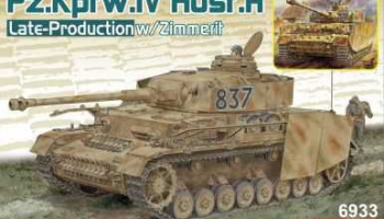 Pz.Kpfw.IV Ausf.H Late Production w/Zimmerit (2 in 1) (1:35) Model Kit tank 6933 - Dragon