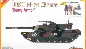 Model Kit tank 9125 - USMC M1A1 ABRAMS (HEAVY ARMOR) + U.S. TANK CREW (1:35)