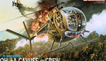 OH-6A CAYUSE w/CREW (1:35) Model Kit vrtulník 3310 - Dragon