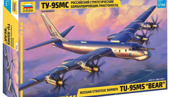 Model kit letadlo - Tu-95 Soviet turboprop strategic bomber (1:144) - Zvezda