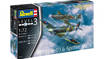 ModelSet letadla 63710 - Bf109G-10 & Spitfire Mk.V (1:72) - Revell
